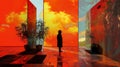 Illustrate a compelling visual narrative of a historical event through an eyelevel perspective