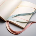 Illustrate the delicate dance of creativity and precision in bookbinding through a highangle