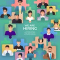 Illustrate design concept The finding employee. HR job seeking.