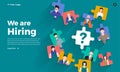 Illustrate design concept The finding employee. HR job seeking.