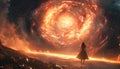 Illustrate the unique blend of Space Exploration and Dance Forms using CG 3D rendering, presenting a mesmerizing low-angle view of