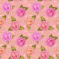 Illustrated abstract floral pattern, repeat wallpaper