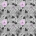 Illustrated abstract floral pattern, repeat wallpaper Royalty Free Stock Photo