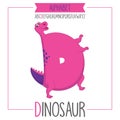 Illustrated Alphabet Letter D and Dinosaur