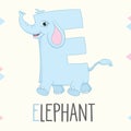 Illustrated Alphabet Letter E And Elephant Royalty Free Stock Photo