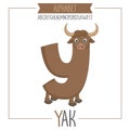 Illustrated Alphabet Letter Y and Yak Royalty Free Stock Photo