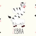 Illustrated Alphabet Letter Z And Zebra Royalty Free Stock Photo