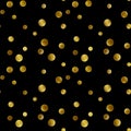 Illustrated black background with metallized gold circles