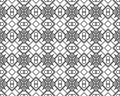 Illustrated black-and-white seamless tile pattern