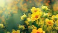 illustrated blooming yellow flower suitable as a banner
