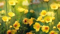 illustrated blooming yellow flower suitable as a banner