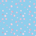 Illustrated blue background with metallized pink circles