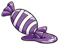 Illustrated candy in purple with white stripes and a glossy, melty pool Royalty Free Stock Photo
