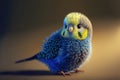 Brightly colored Australian baby budgerigar