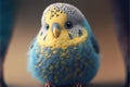 Brightly colored Australian baby budgerigar