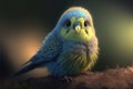 Brightly colored Australian baby budgerigar