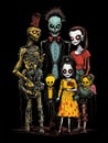 Cartoon Halloween family
