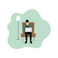 Flat design illustration of work at home Royalty Free Stock Photo