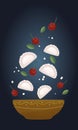 Food vector illustration dumplings with cherries