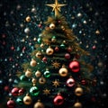 Illustrated Christmas Tree background Royalty Free Stock Photo