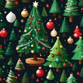 Illustrated Christmas Trees background Royalty Free Stock Photo