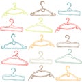 Illustrated clothes hangers Royalty Free Stock Photo