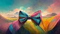 illustrated colorful bow tie