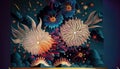 illustrated colorful fireworks