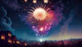 illustrated colorful fireworks