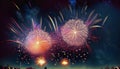 illustrated colorful fireworks