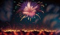 illustrated colorful fireworks