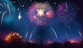 illustrated colorful fireworks