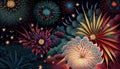 illustrated colorful fireworks