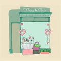 Illustrated cute flower shop