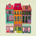 Illustrated cute street view