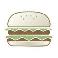 Illustrated double hamburger sandwich with all the fixings, vector design Royalty Free Stock Photo