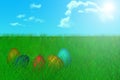 Illustrated Easter background with eggs