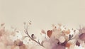 Illustrated elegant romantic floral background design