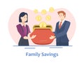 Family savings and money concept with couple