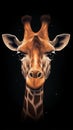 Illustrated Giraffe on Dark Background. Royalty Free Stock Photo