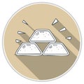 Illustrated gold bars icon with shadow effect on a neutral background Royalty Free Stock Photo