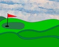 Illustrated golfgreen Royalty Free Stock Photo