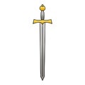 gradient shaded quirky cartoon sword