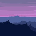 Illustrated Gran Canaria - sunset from Pico de Las Nieves