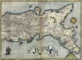 Illustrated historic 16th century world map Royalty Free Stock Photo