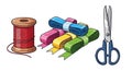 Colorful sewing and craft tools for hobby projects and creative design Royalty Free Stock Photo