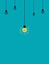 illustrated light bulbs on blue background simple drawing wallpaper