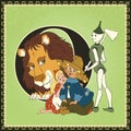 Children book cartoon fairytale alphabet. Letter O. The Wonderful Wizard of Oz by Lyman Frank Baum