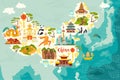 Illustrated map of China Royalty Free Stock Photo