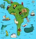 Illustrated Map of South America